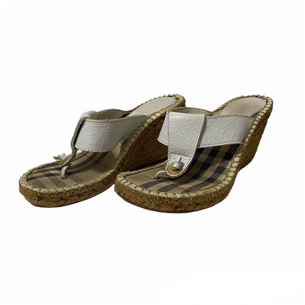 Burberry Nova Check Espadrille Wedge Thong Sandal - Picture 3 of 11